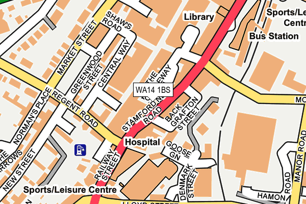 WA14 1BS map - OS OpenMap – Local (Ordnance Survey)