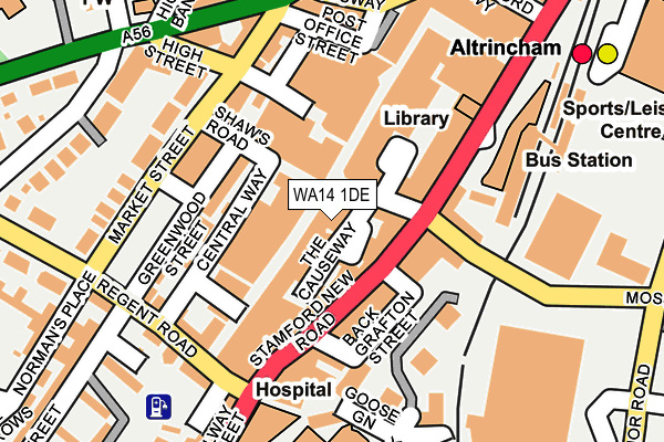 WA14 1DE map - OS OpenMap – Local (Ordnance Survey)