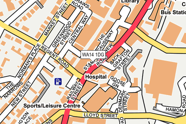 WA14 1DG map - OS OpenMap – Local (Ordnance Survey)