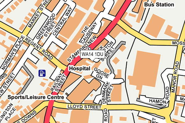 WA14 1DU map - OS OpenMap – Local (Ordnance Survey)