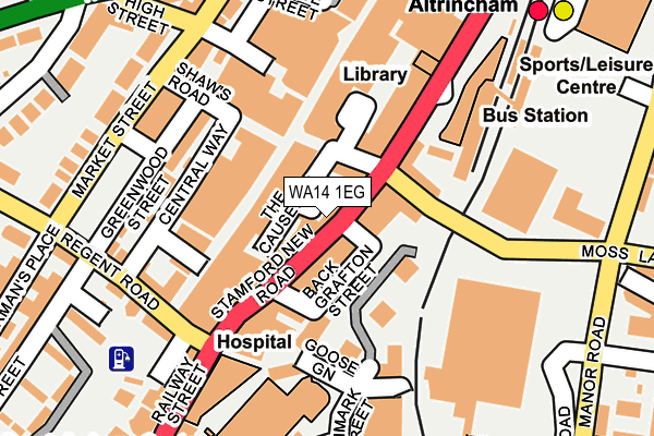 WA14 1EG map - OS OpenMap – Local (Ordnance Survey)
