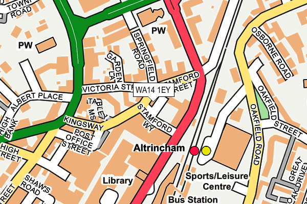 WA14 1EY map - OS OpenMap – Local (Ordnance Survey)