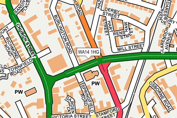 WA14 1HG map - OS OpenMap – Local (Ordnance Survey)