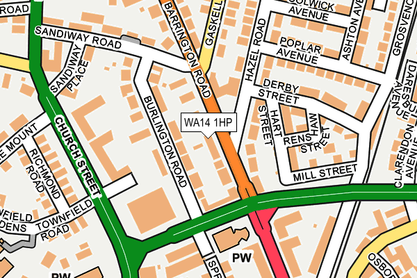 WA14 1HP map - OS OpenMap – Local (Ordnance Survey)