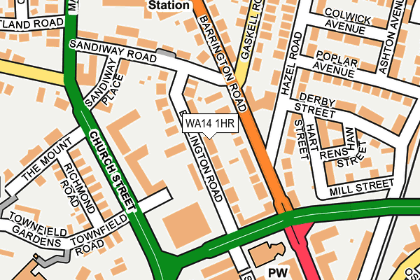WA14 1HR map - OS OpenMap – Local (Ordnance Survey)