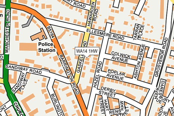 WA14 1HW map - OS OpenMap – Local (Ordnance Survey)
