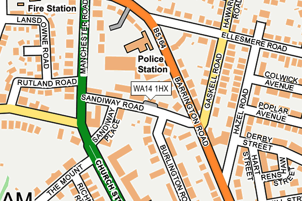 WA14 1HX map - OS OpenMap – Local (Ordnance Survey)