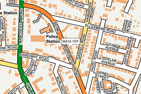 WA14 1HY map - OS OpenMap – Local (Ordnance Survey)