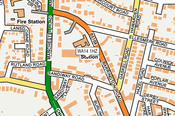 WA14 1HZ map - OS OpenMap – Local (Ordnance Survey)