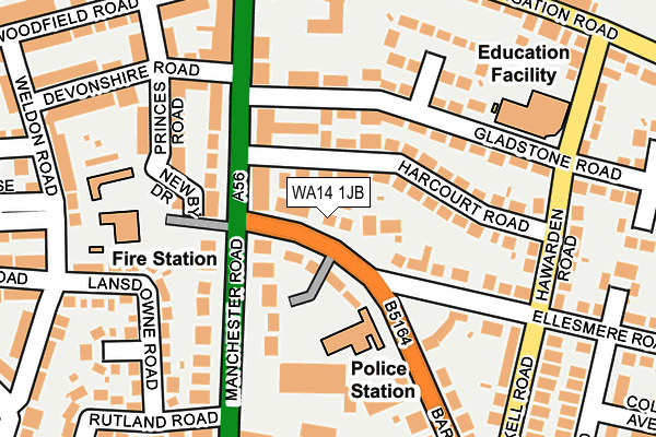 WA14 1JB map - OS OpenMap – Local (Ordnance Survey)