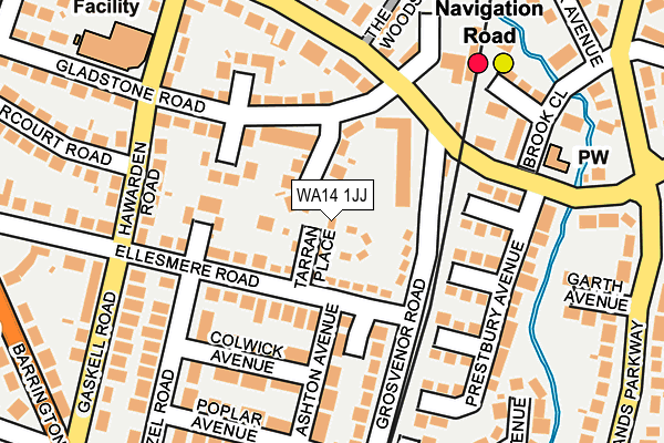 WA14 1JJ map - OS OpenMap – Local (Ordnance Survey)