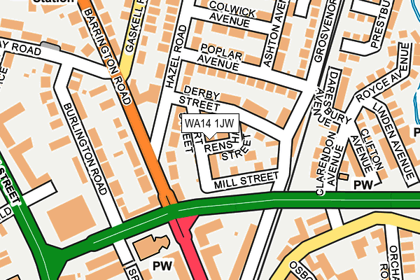 WA14 1JW map - OS OpenMap – Local (Ordnance Survey)