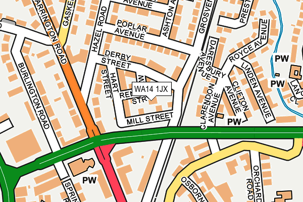 WA14 1JX map - OS OpenMap – Local (Ordnance Survey)