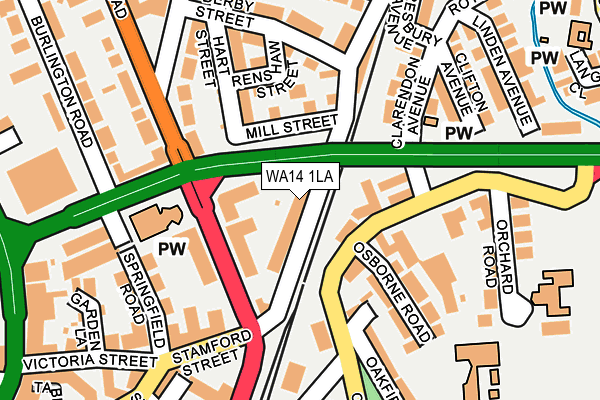 WA14 1LA map - OS OpenMap – Local (Ordnance Survey)