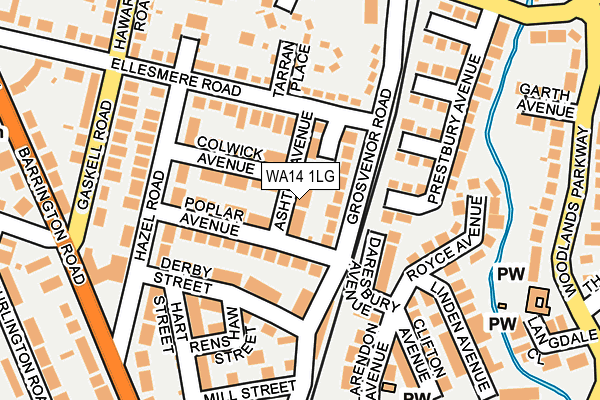 WA14 1LG map - OS OpenMap – Local (Ordnance Survey)