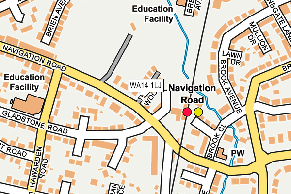 WA14 1LJ map - OS OpenMap – Local (Ordnance Survey)