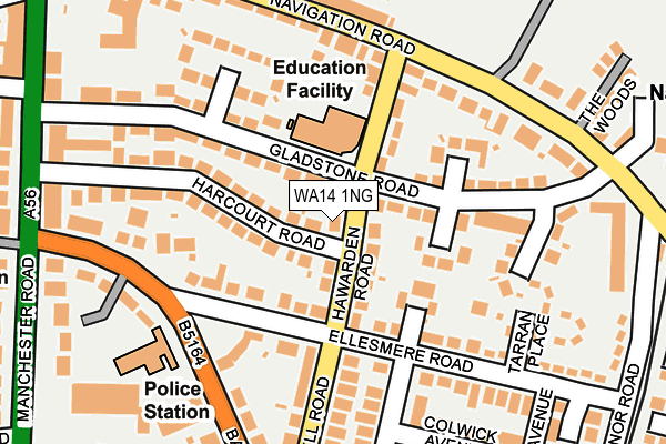 WA14 1NG map - OS OpenMap – Local (Ordnance Survey)