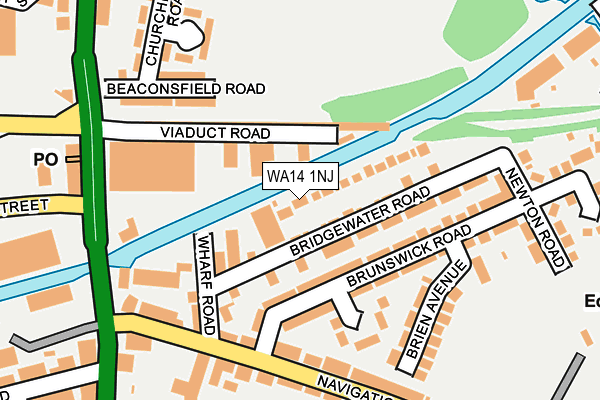 WA14 1NJ map - OS OpenMap – Local (Ordnance Survey)