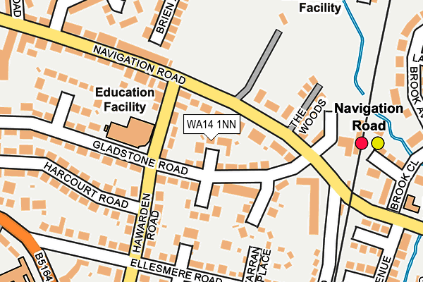 WA14 1NN map - OS OpenMap – Local (Ordnance Survey)