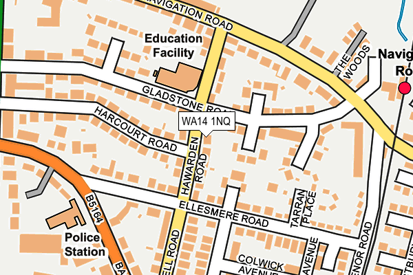 WA14 1NQ map - OS OpenMap – Local (Ordnance Survey)