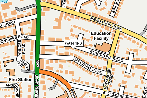 WA14 1NS map - OS OpenMap – Local (Ordnance Survey)