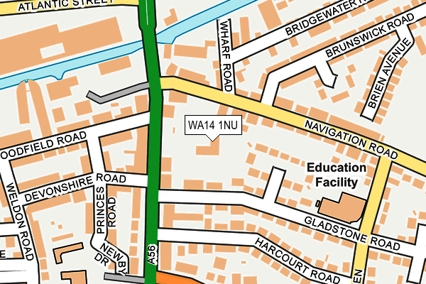 WA14 1NU map - OS OpenMap – Local (Ordnance Survey)