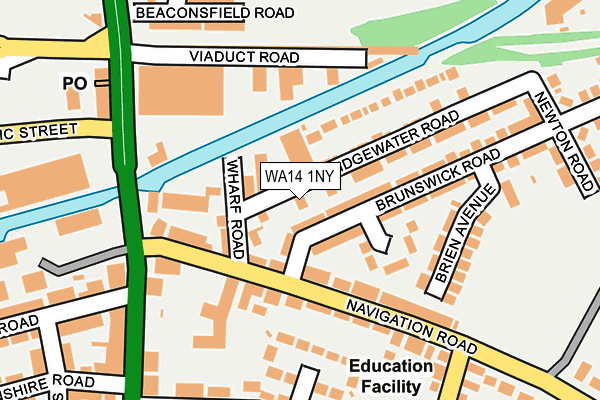 WA14 1NY map - OS OpenMap – Local (Ordnance Survey)
