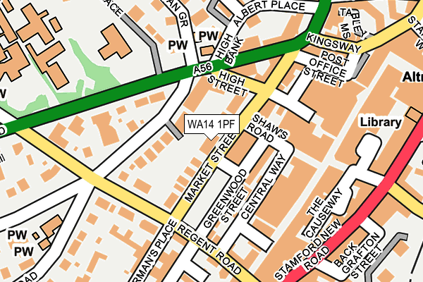WA14 1PF map - OS OpenMap – Local (Ordnance Survey)