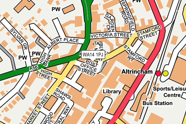 WA14 1PJ map - OS OpenMap – Local (Ordnance Survey)
