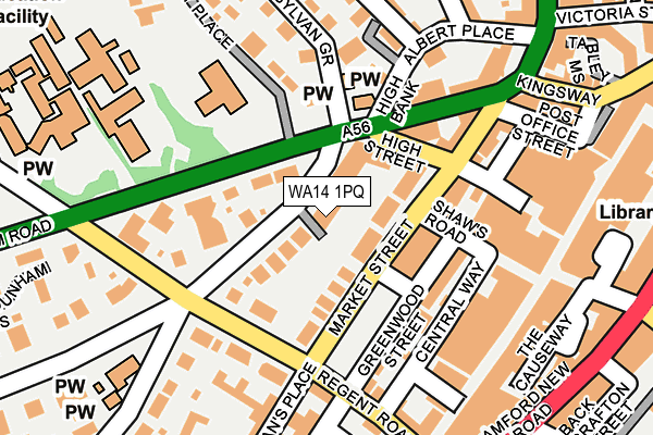 WA14 1PQ map - OS OpenMap – Local (Ordnance Survey)