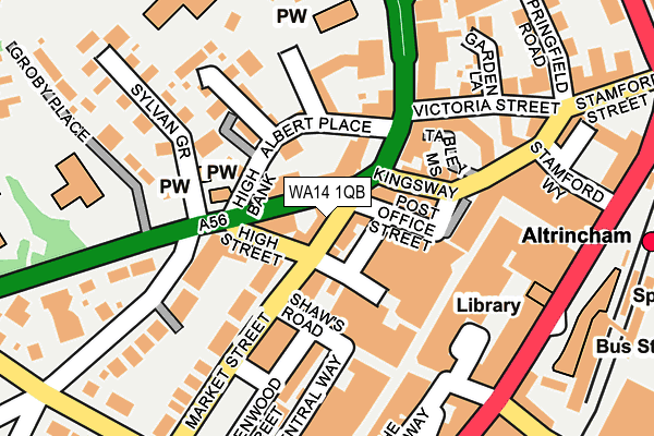 WA14 1QB map - OS OpenMap – Local (Ordnance Survey)