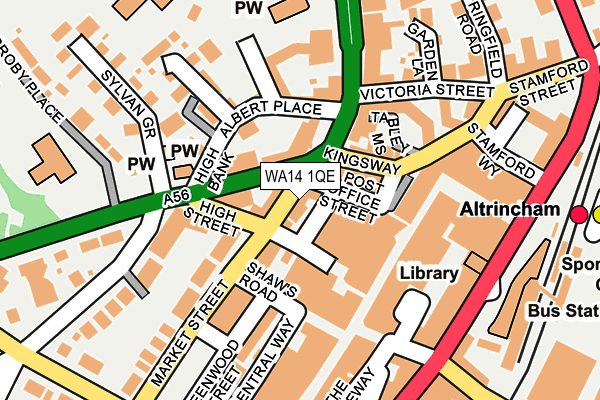 WA14 1QE map - OS OpenMap – Local (Ordnance Survey)