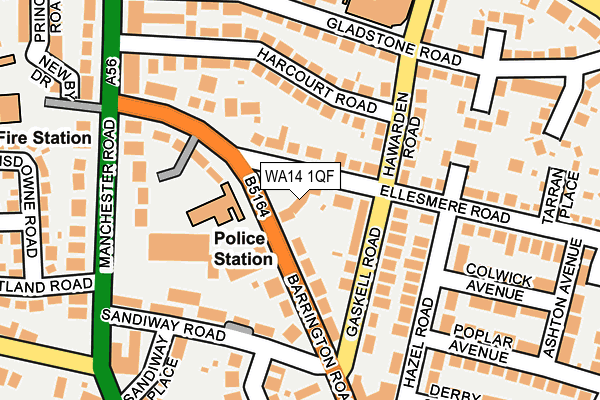 WA14 1QF map - OS OpenMap – Local (Ordnance Survey)