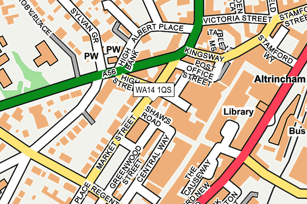 WA14 1QS map - OS OpenMap – Local (Ordnance Survey)
