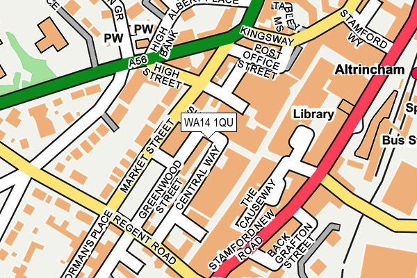 WA14 1QU map - OS OpenMap – Local (Ordnance Survey)