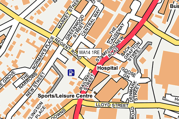 WA14 1RE map - OS OpenMap – Local (Ordnance Survey)