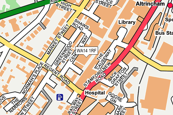 WA14 1RF map - OS OpenMap – Local (Ordnance Survey)