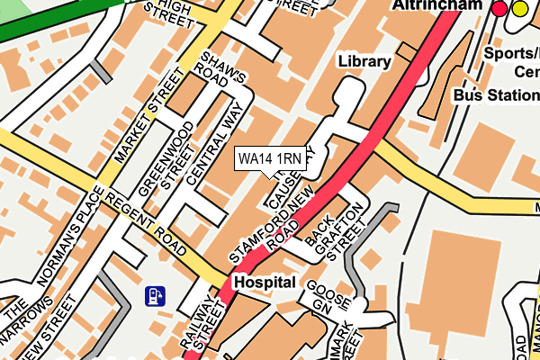 WA14 1RN map - OS OpenMap – Local (Ordnance Survey)