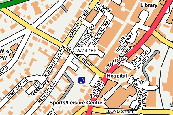 WA14 1RP map - OS OpenMap – Local (Ordnance Survey)