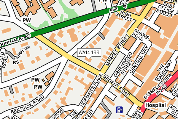 WA14 1RR map - OS OpenMap – Local (Ordnance Survey)