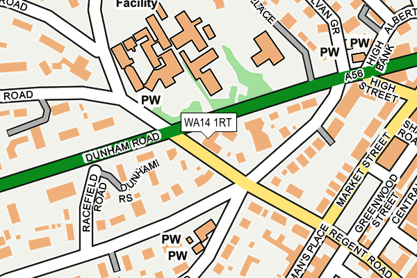 WA14 1RT map - OS OpenMap – Local (Ordnance Survey)