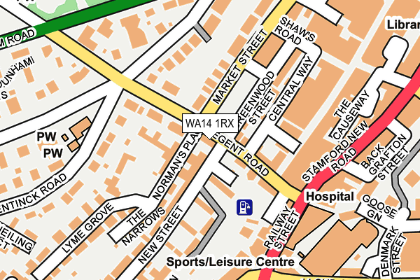 WA14 1RX map - OS OpenMap – Local (Ordnance Survey)