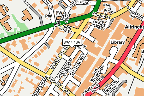 WA14 1SA map - OS OpenMap – Local (Ordnance Survey)