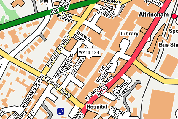 WA14 1SB map - OS OpenMap – Local (Ordnance Survey)