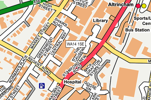 WA14 1SE map - OS OpenMap – Local (Ordnance Survey)