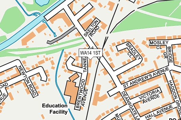 WA14 1ST map - OS OpenMap – Local (Ordnance Survey)