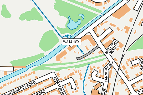 WA14 1SX map - OS OpenMap – Local (Ordnance Survey)