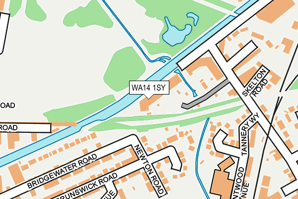 WA14 1SY map - OS OpenMap – Local (Ordnance Survey)
