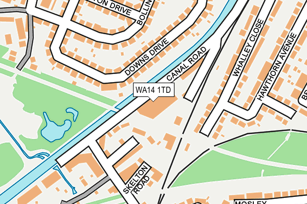 WA14 1TD map - OS OpenMap – Local (Ordnance Survey)