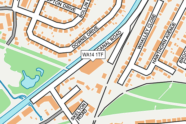 WA14 1TF map - OS OpenMap – Local (Ordnance Survey)